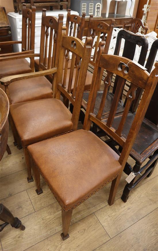 A set of 6 Liberty style oak dining chairs